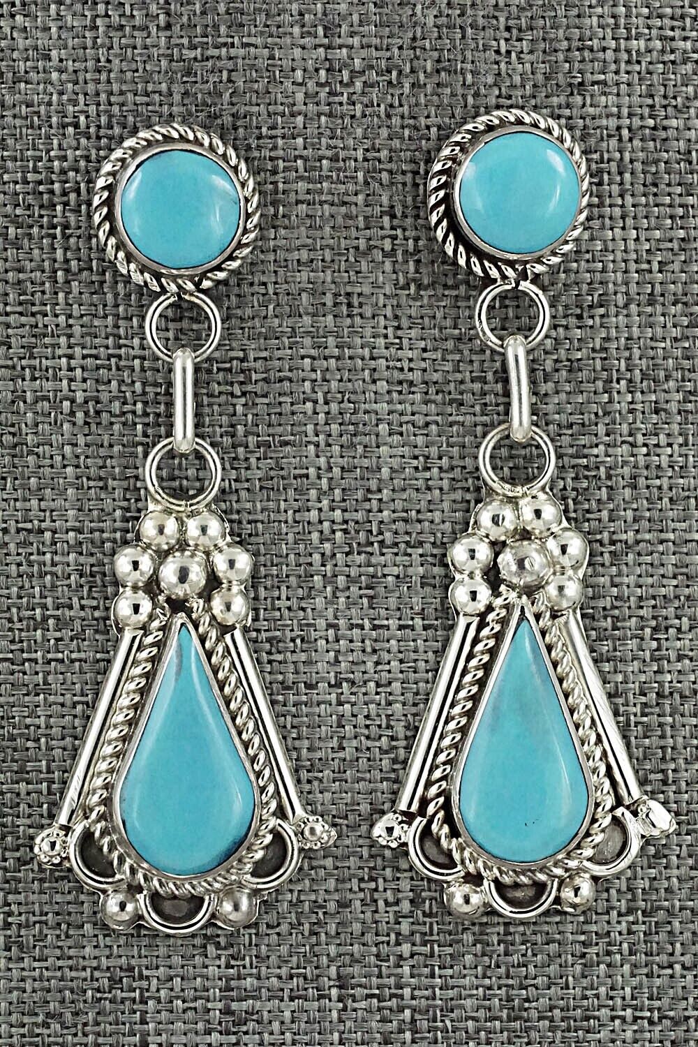 Turquoise & Sterling Silver Earrings - Juanita Yatsatie