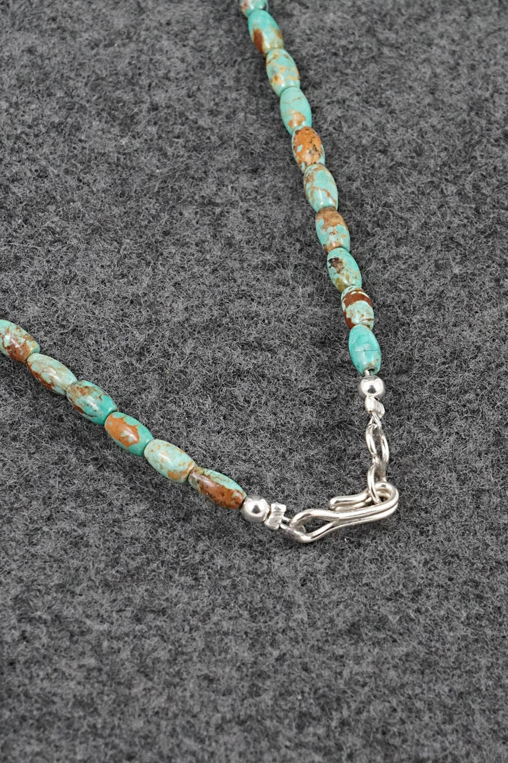 Turquoise & Sterling Silver Necklace 17" - Doreen Jake