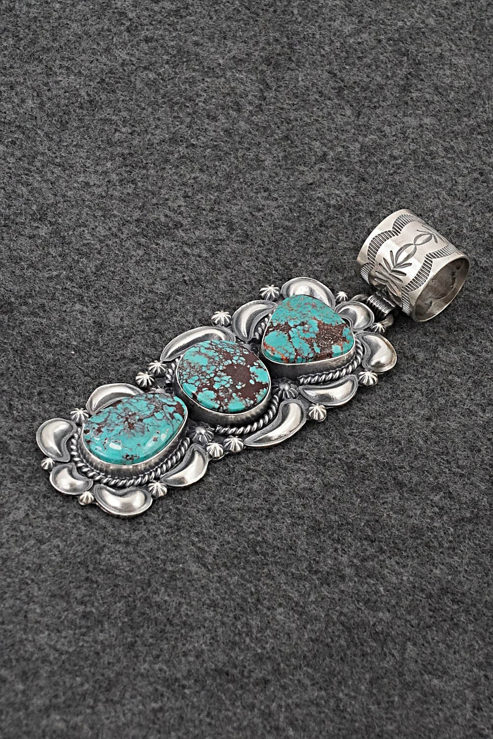 Turquoise & Sterling Silver Pendant - Raymond Delgarito