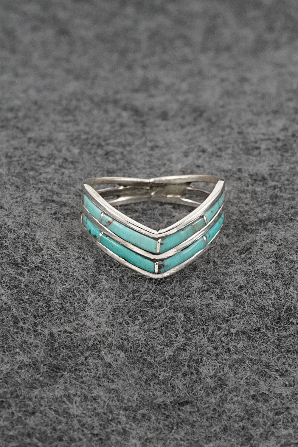 Turquoise & Sterling Silver Ring - Andrew Enrico - Size 8.5
