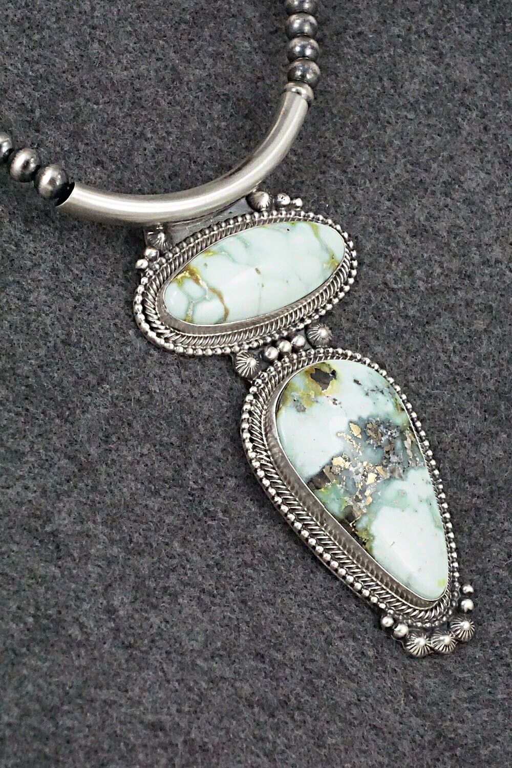 Variscite & Sterling Silver Necklace - Tom Lewis