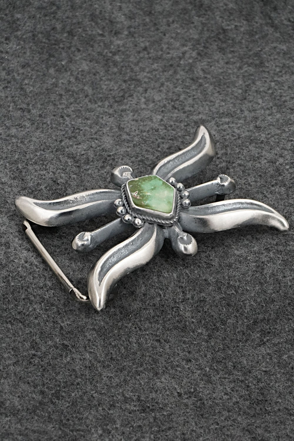Turquoise & Sterling Silver Belt Buckle - Harrison Bitsue