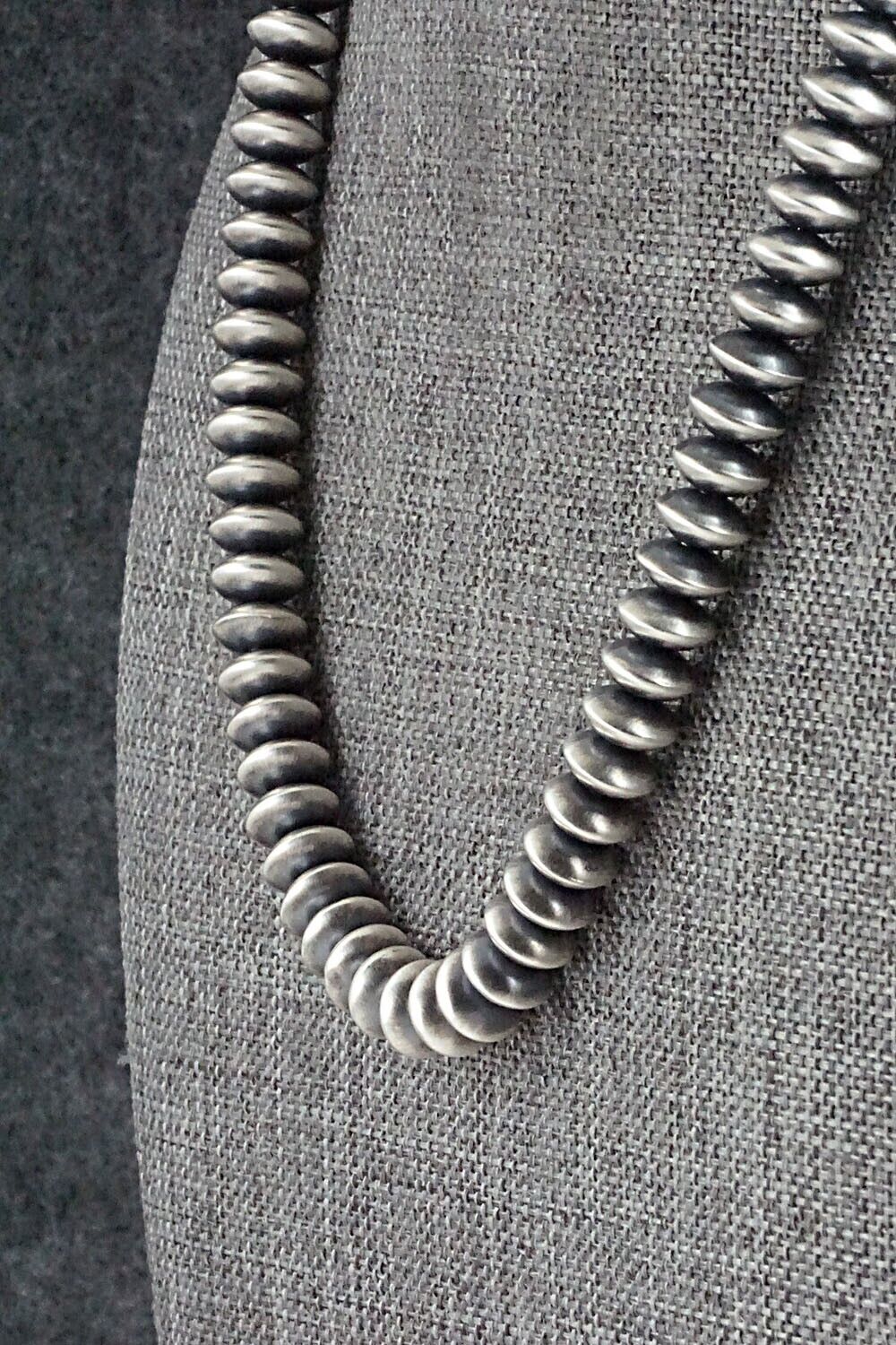 Sterling Silver Navajo Pearl Necklace 24" - Dorinda Mariano