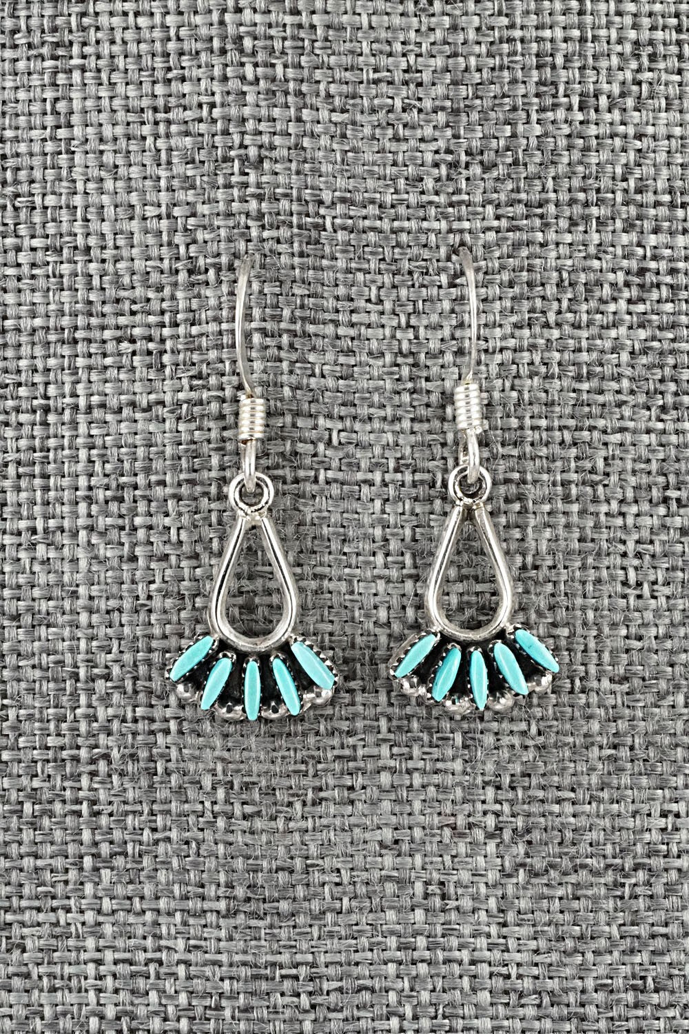 Turquoise & Sterling Silver Necklace and Earrings Set - Mildred Ukestine