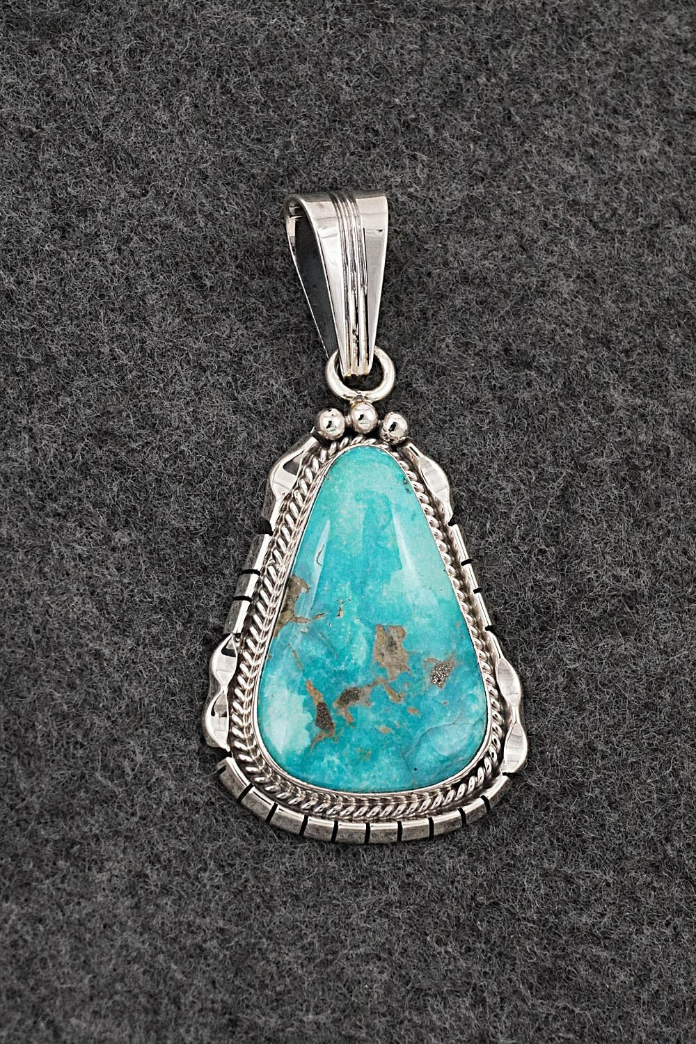 Turquoise & Sterling Silver Pendant - Samuel Yellowhair