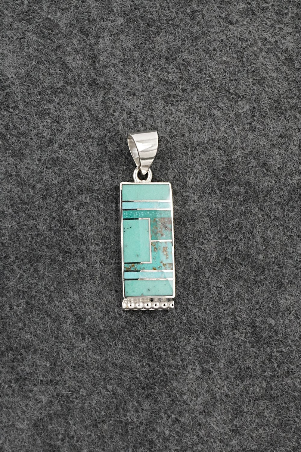Turquoise & Sterling Silver Pendant - Curtis Manygoats