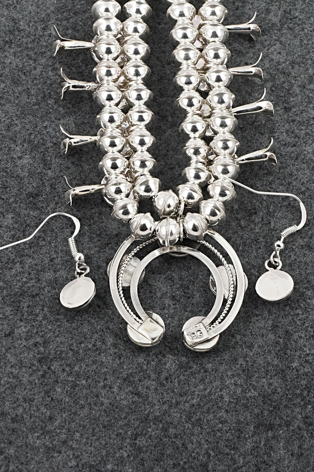 Turquoise & Sterling Silver Mini Squash Blossom Set - Phil Garcia