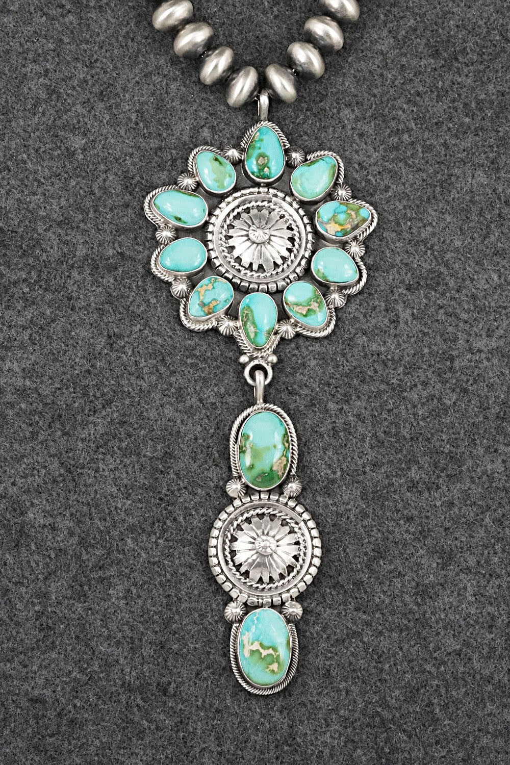 Turquoise & Sterling Silver Necklace - Tom Lewis