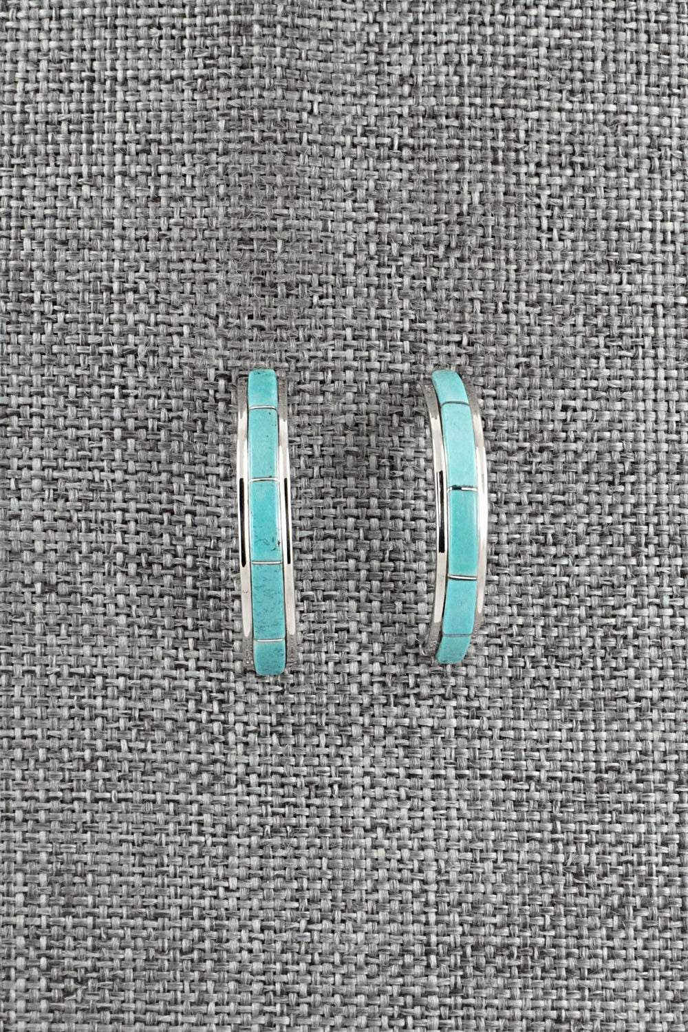 Turquoise & Sterling Silver Earrings - Gloria Waatsa