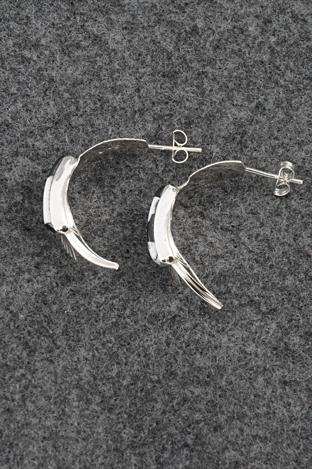 White Buffalo & Sterling Silver Earrings - Alan Barney