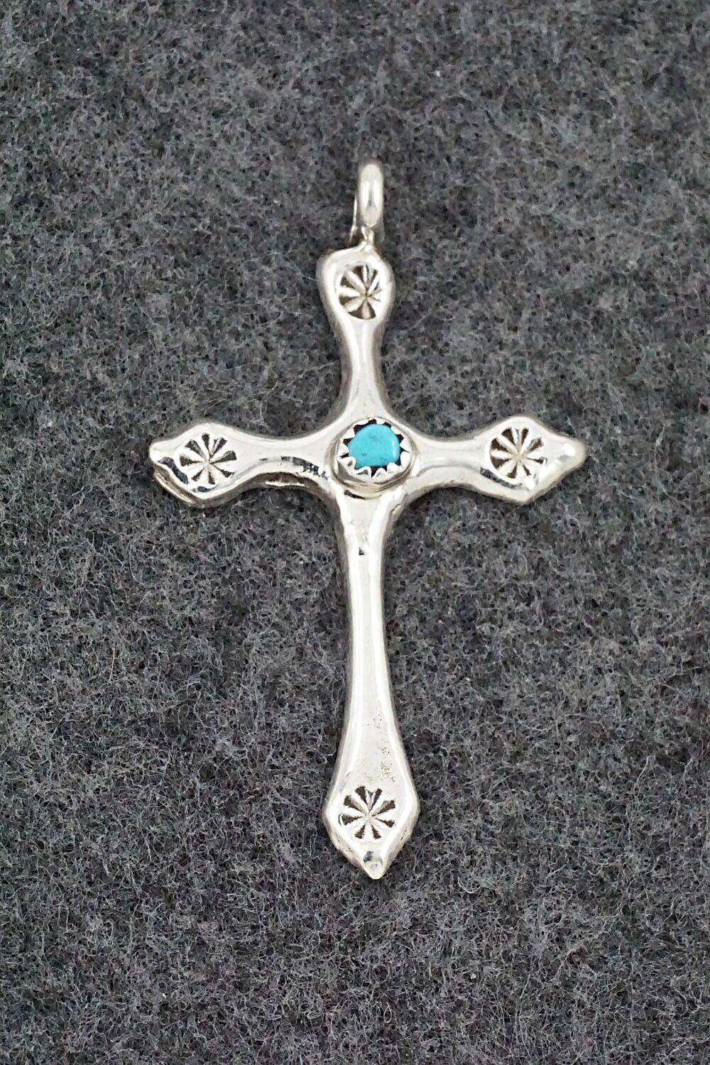 Turquoise & Sterling Silver Pendant - Thomas Johnson