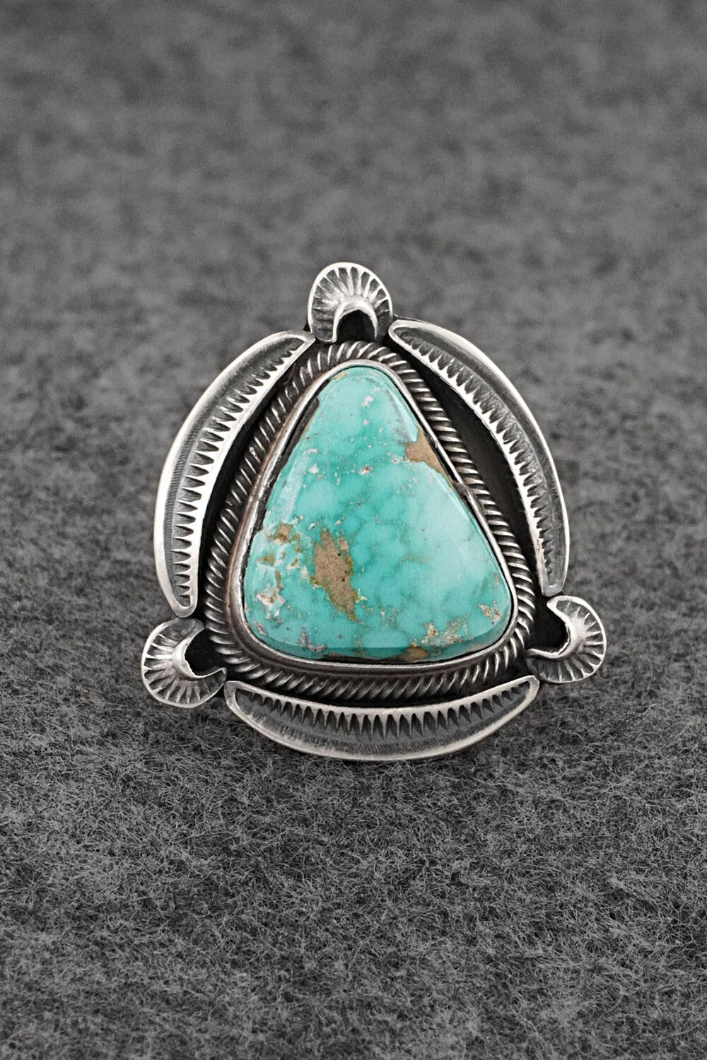 Turquoise & Sterling Silver Ring - Randy Billy - Size 8