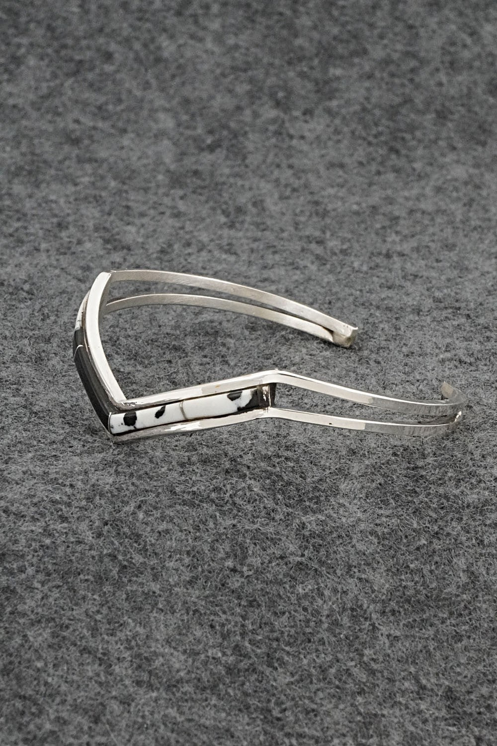 White Buffalo & Sterling Silver Inlay Bracelet - Jamie Johnson