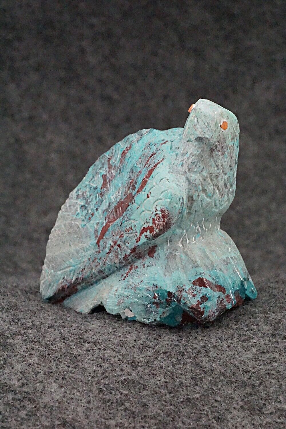 Eagle Zuni Fetish Carving - Derrick Kaamasee