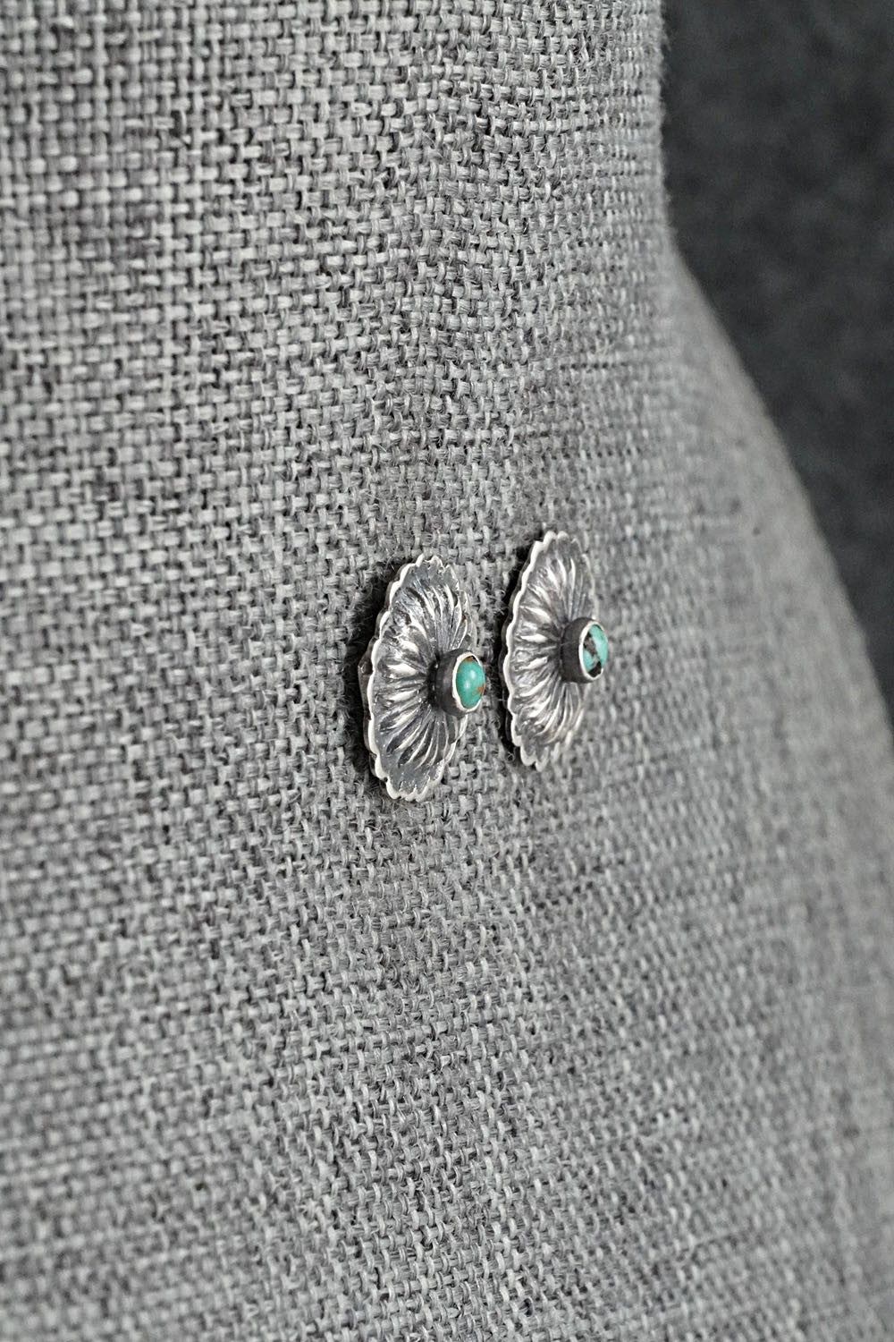 Turquoise & Sterling Silver Earrings - Terry Charlie