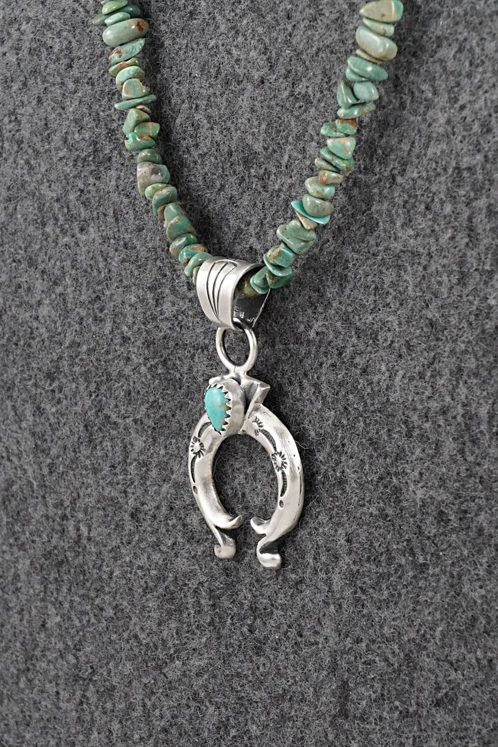 Turquoise & Sterling Silver Necklace 16" - Louise Joe