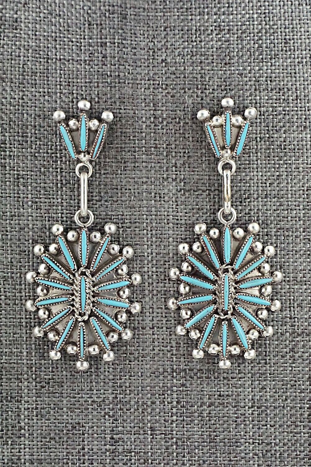 Turquoise & Sterling Silver Earrings - Lance & Cordelia Waatsa
