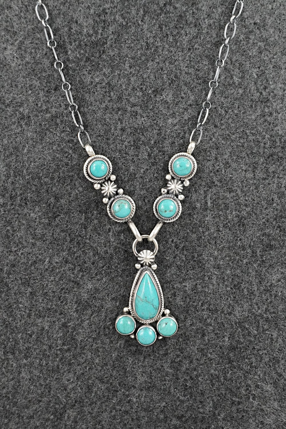 Turquoise & Sterling Silver Necklace - Verley Betone