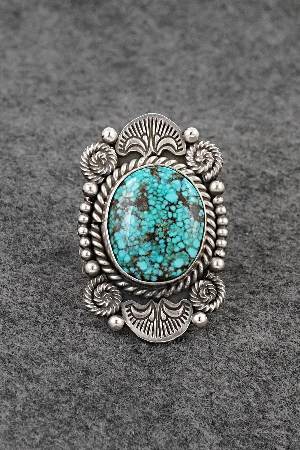 Turquoise & Sterling Silver Ring - Michael Calladitto - Size 9