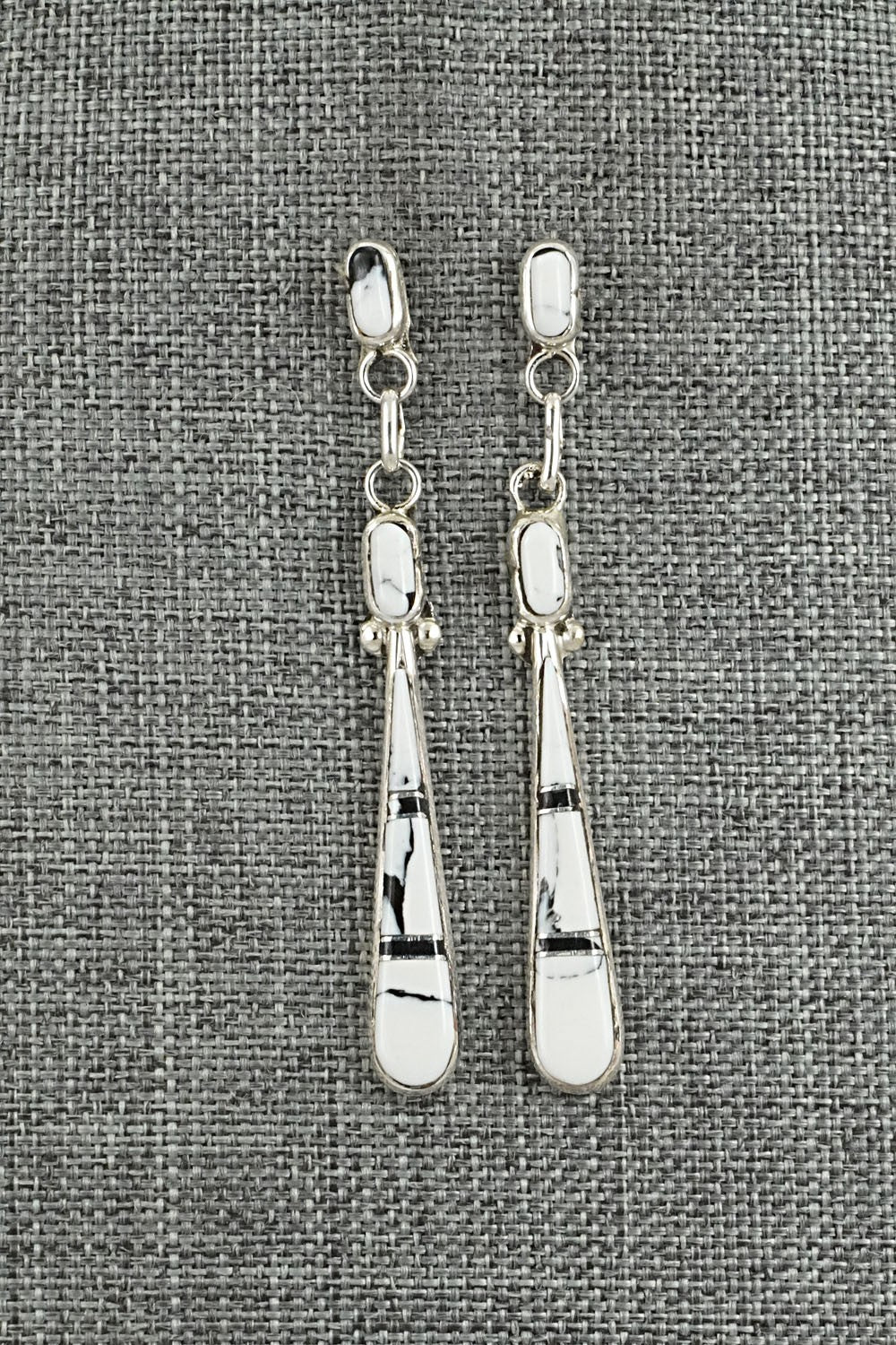 White Buffalo & Sterling Silver Earrings - Terrance Panteah
