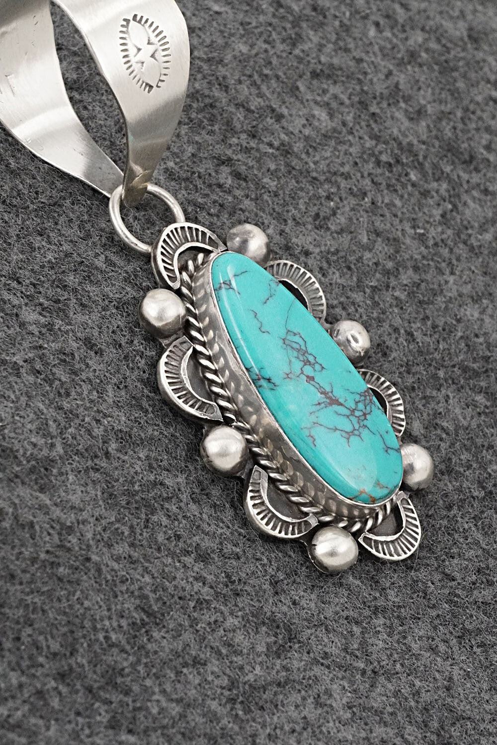 Turquoise & Sterling Silver Pendant - Wilson Dawes