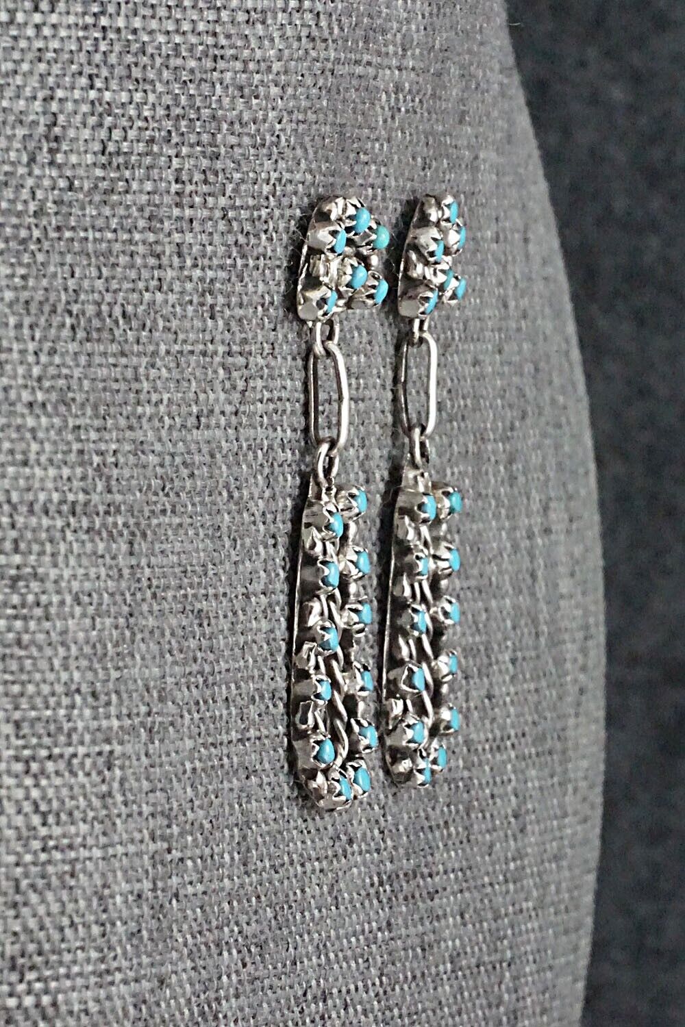 Turquoise & Sterling Silver Earrings - Randy Hooee