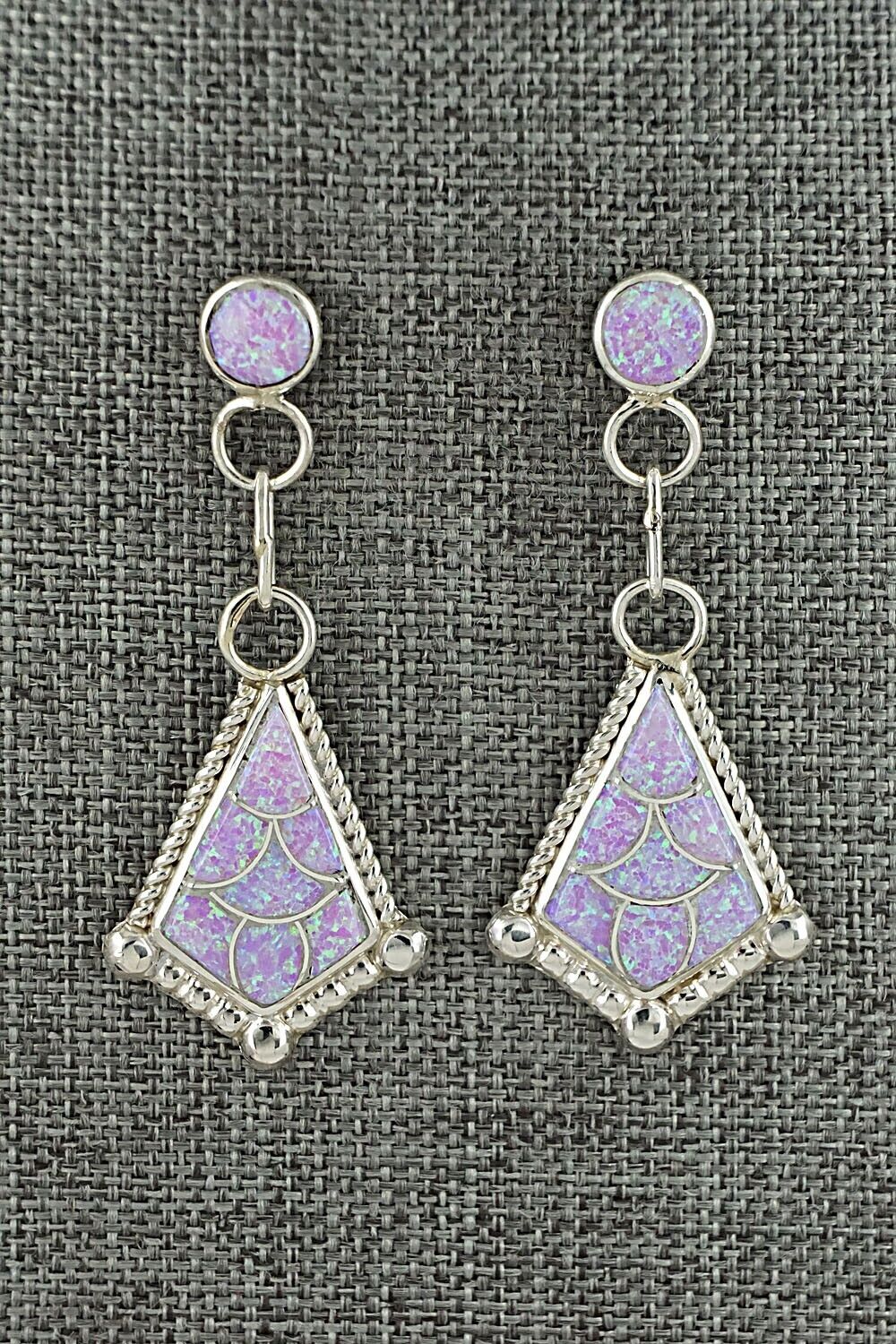 Opalite & Sterling Silver Inlay Earrings - Seoutewa