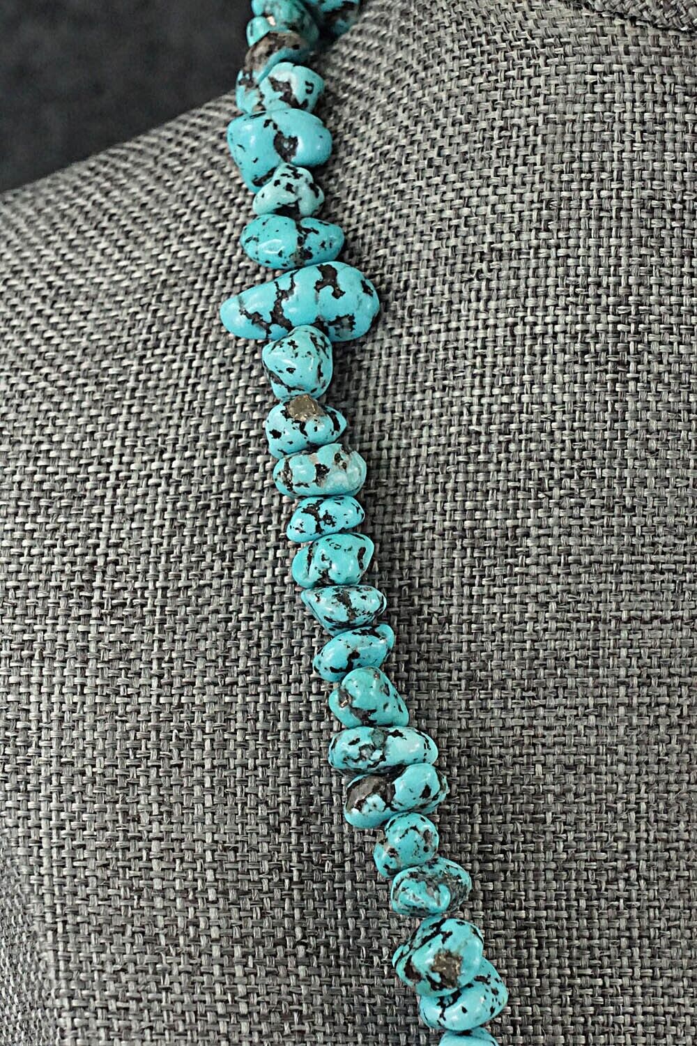 Turquoise & Sterling Silver Necklace 22" - Louise Joe