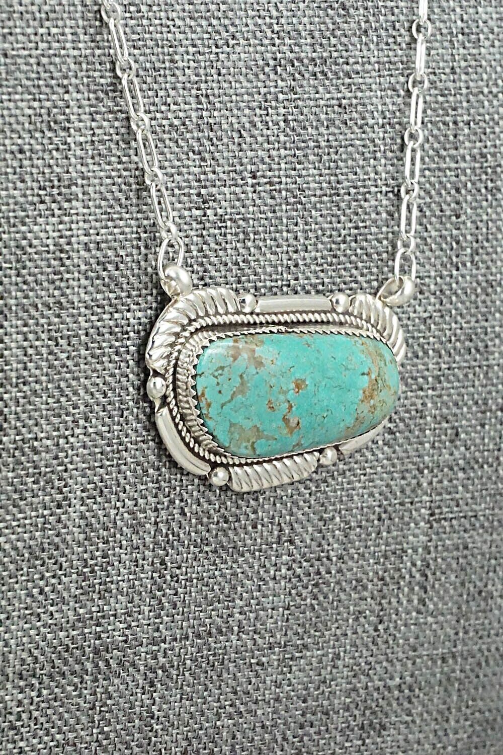 Turquoise & Sterling Silver Necklace - Kenny Calavaza