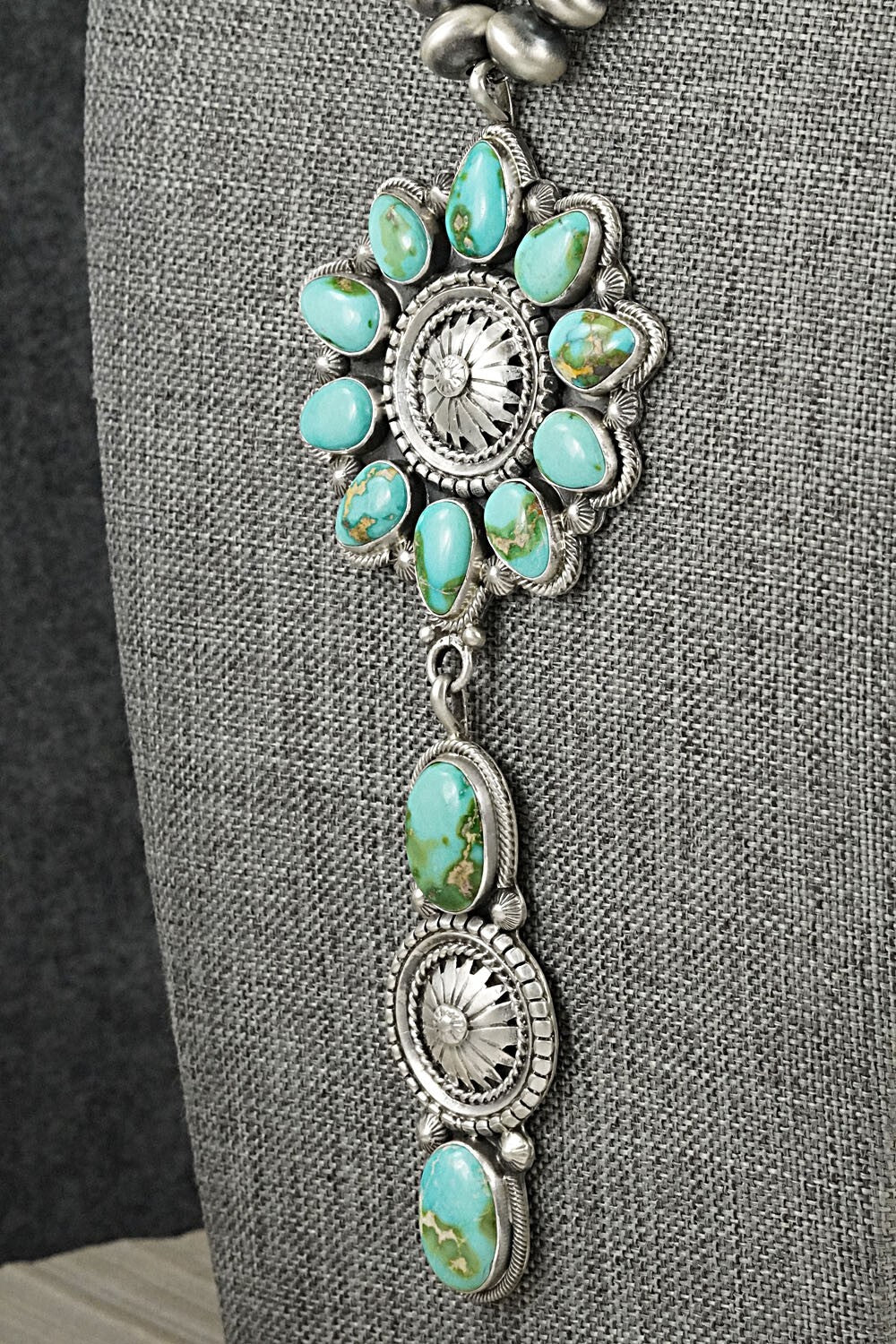 Turquoise & Sterling Silver Necklace - Tom Lewis