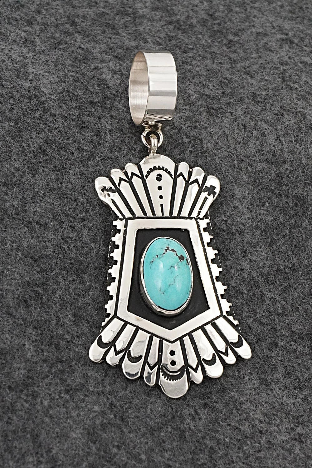 Turquoise & Sterling Silver Pendant - Rosita Singer