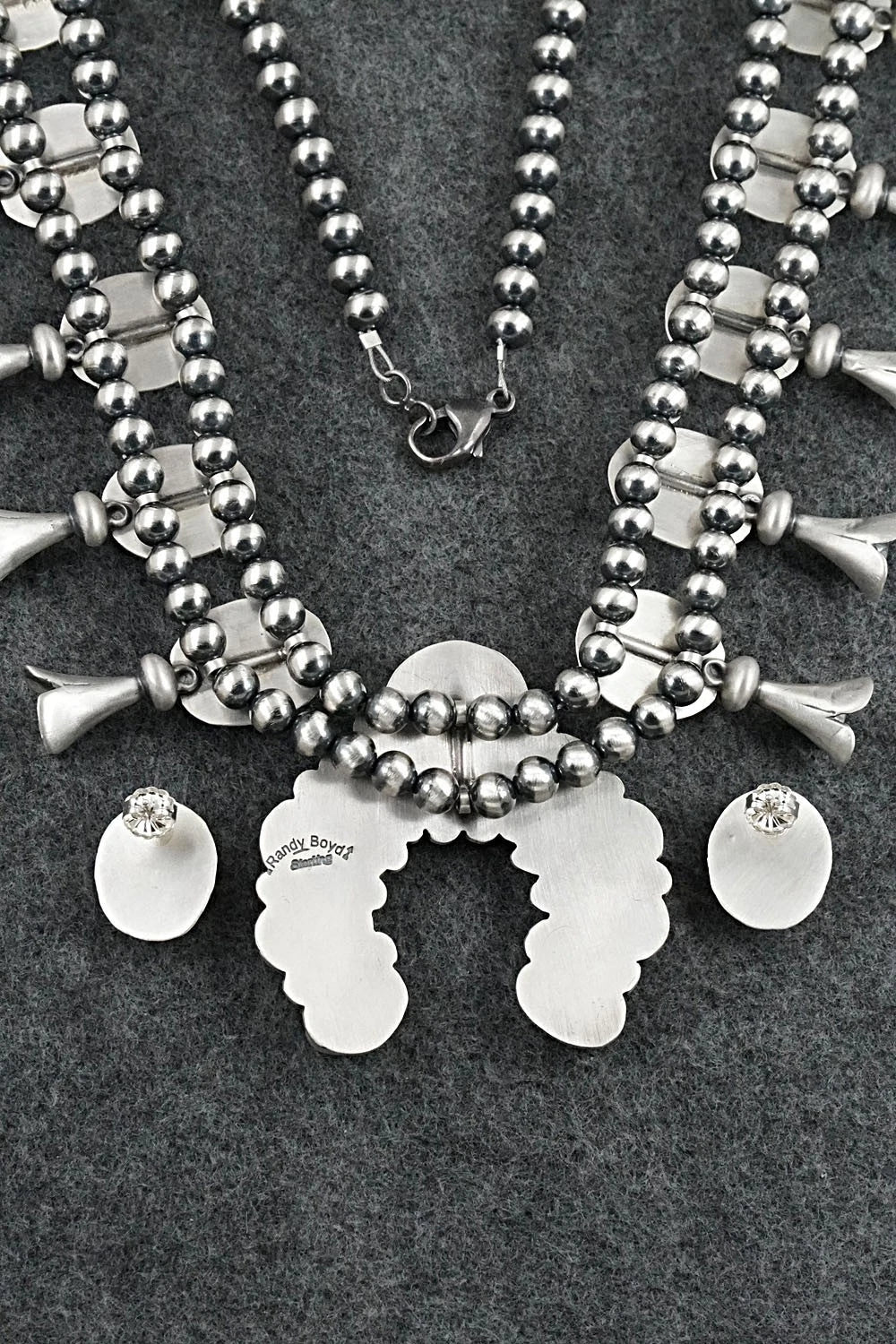 Turquoise & Sterling Silver Squash Blossom Set - Randy Boyd