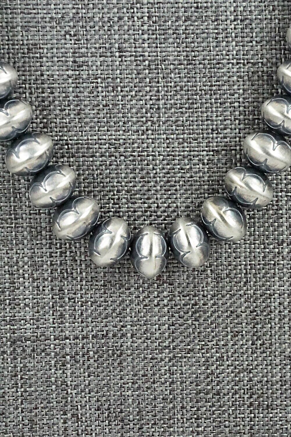 Sterling Silver Navajo Pearl Necklace 26" - Bryannen Halwood