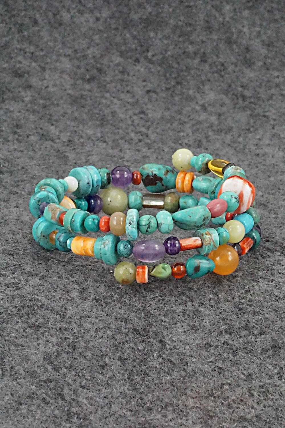 Multi-Stone Beaded Wrap Bracelet - Helen Tsosie