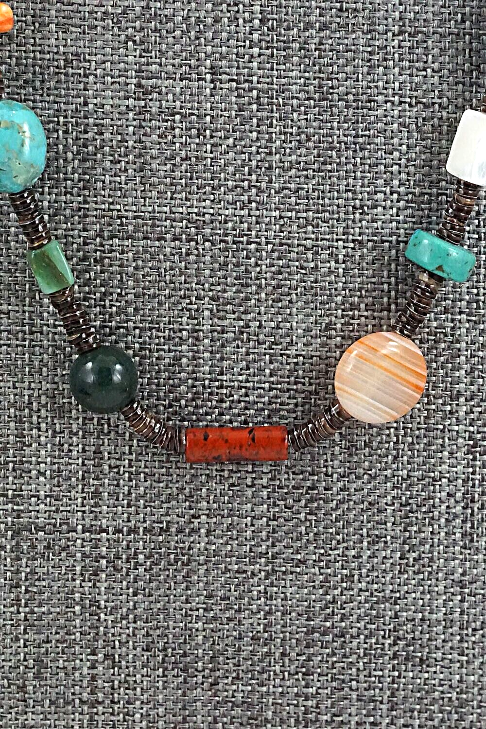 Multi-Stone and Sterling Silver Necklace - Helen Tsosie