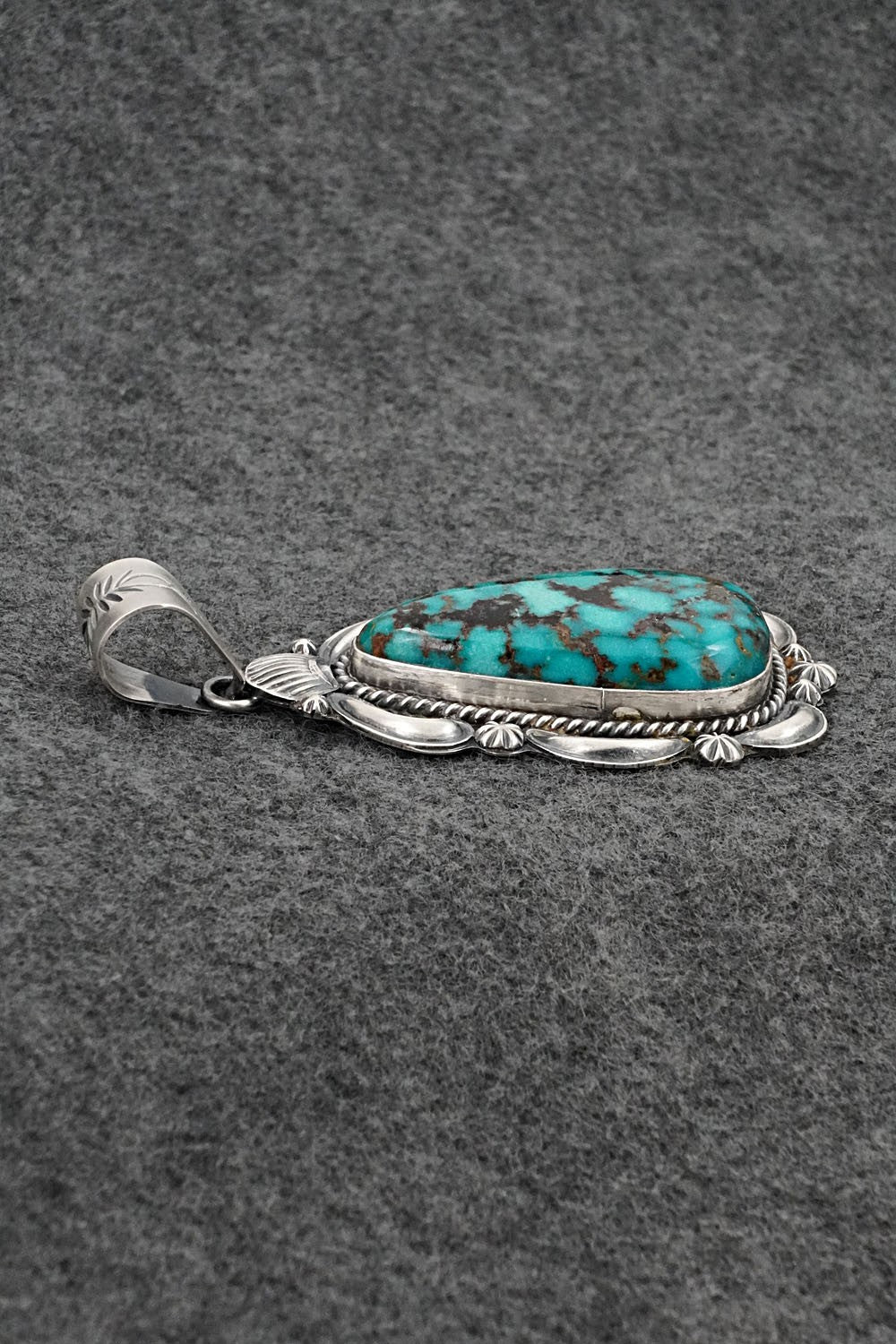 Turquoise & Sterling Silver Pendant - Raymond Delgarito
