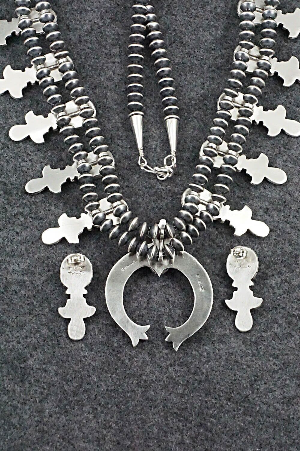 Turquoise & Sterling Silver Squash Blossom Set - Adrienne Gordon
