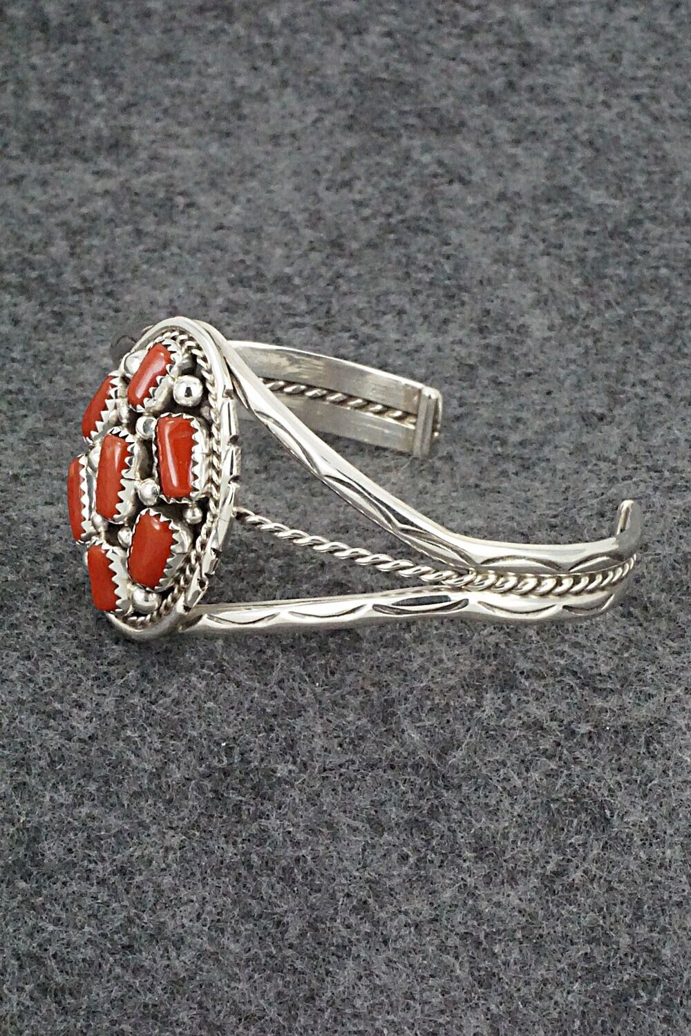 Coral & Sterling Silver Bracelet - Melvin Chee