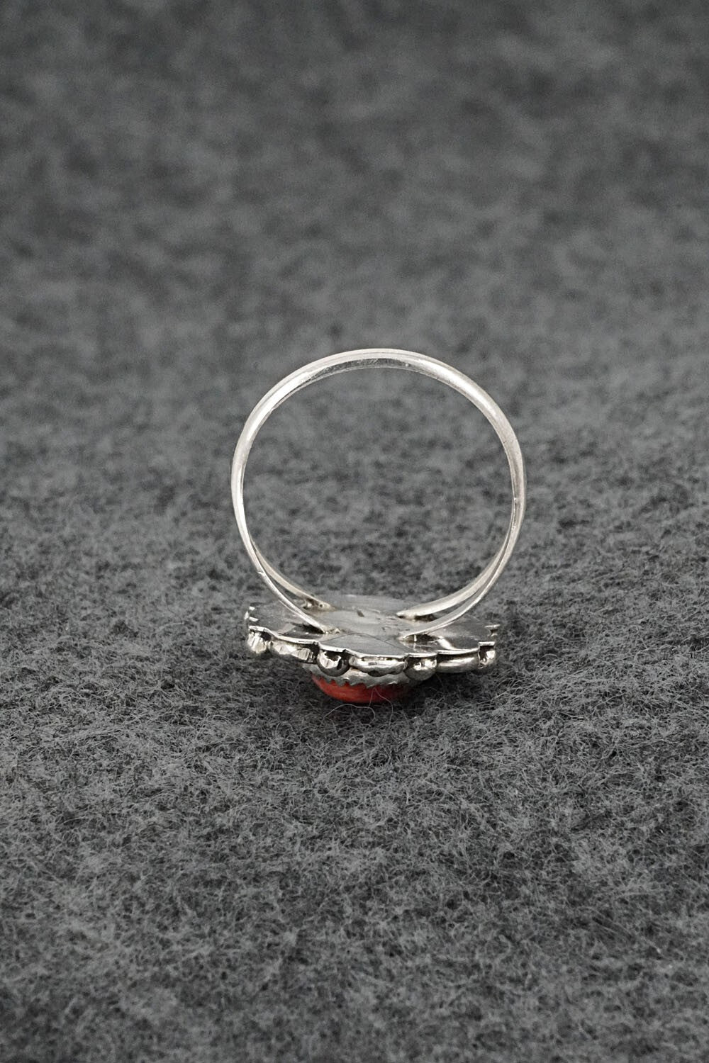 Spiny Oyster & Sterling Silver Ring - Frieda Martinez - Size 6.5
