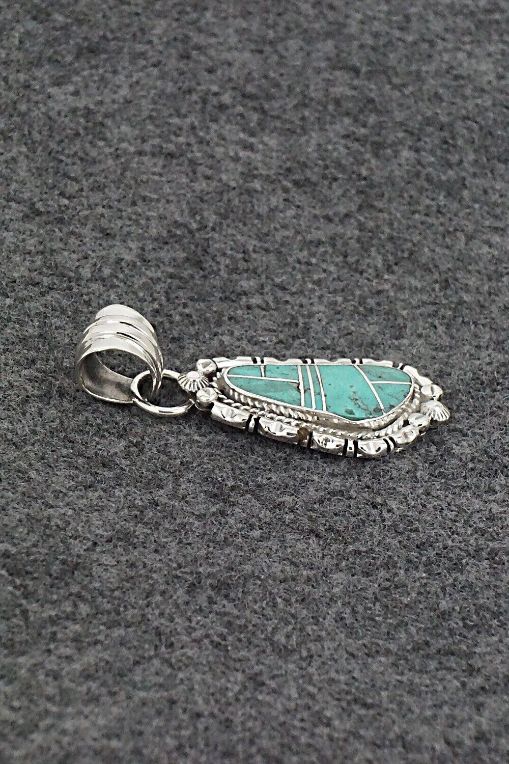 Turquoise & Sterling Silver Pendant - James Manygoats