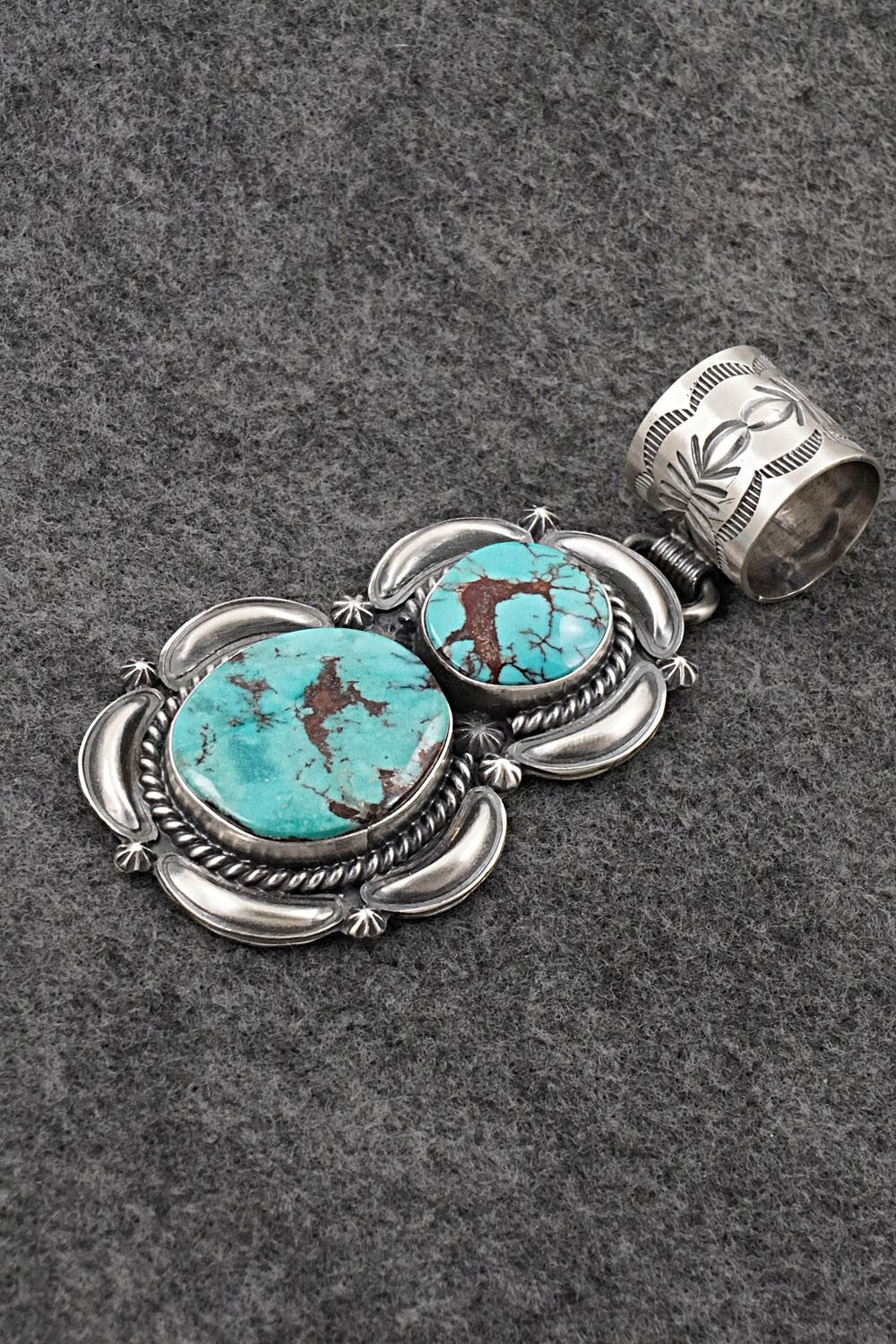 Turquoise & Sterling Silver Pendant - Raymond Delgarito