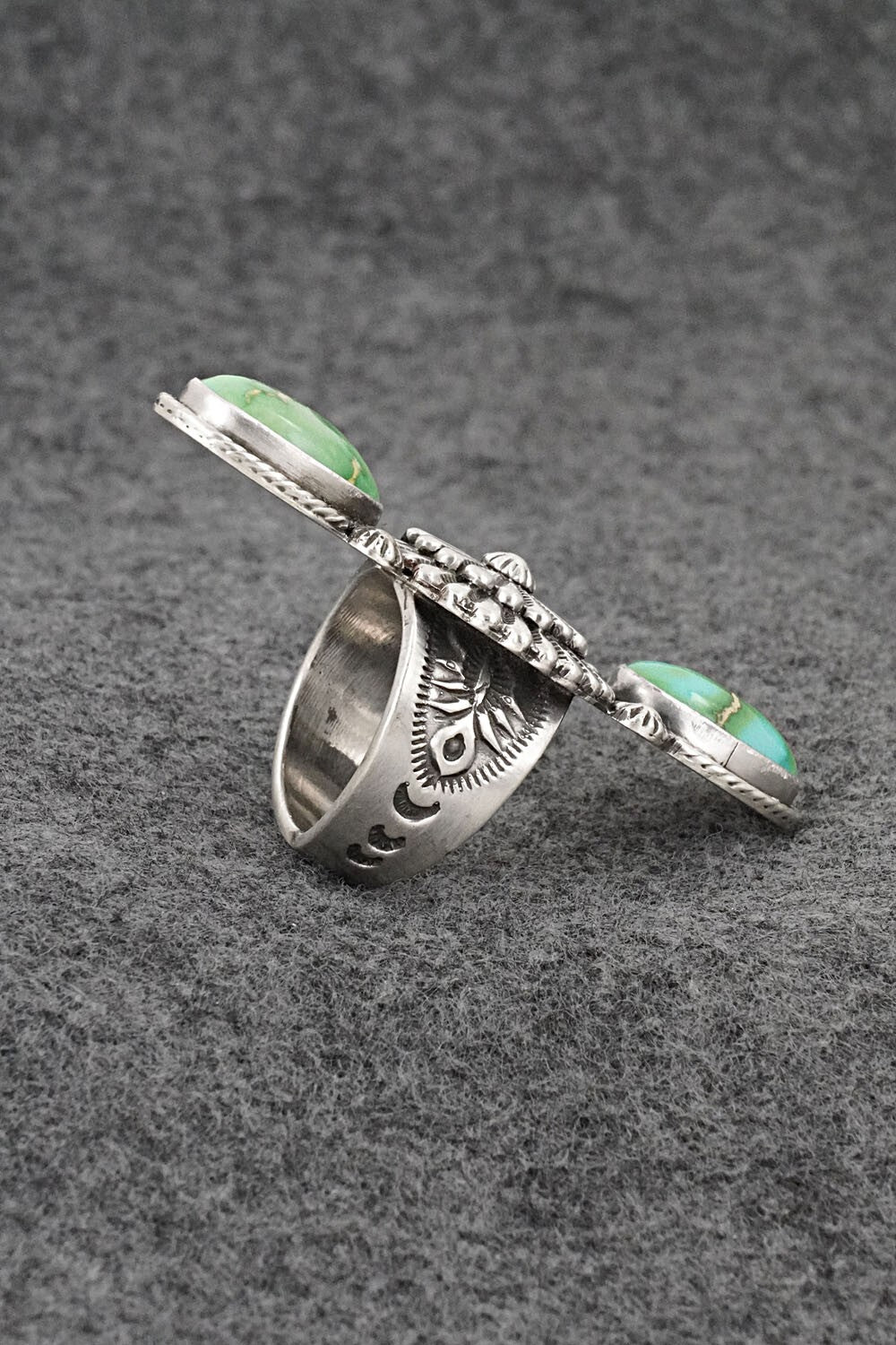 Turquoise & Sterling Silver Ring - Samuel Yellowhair - Size 7.5