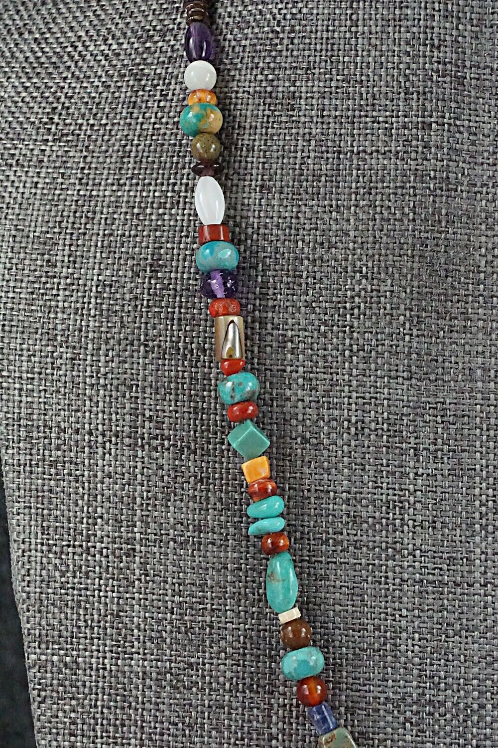 Multi-Stone and Sterling Silver Necklace - Helen Tsosie