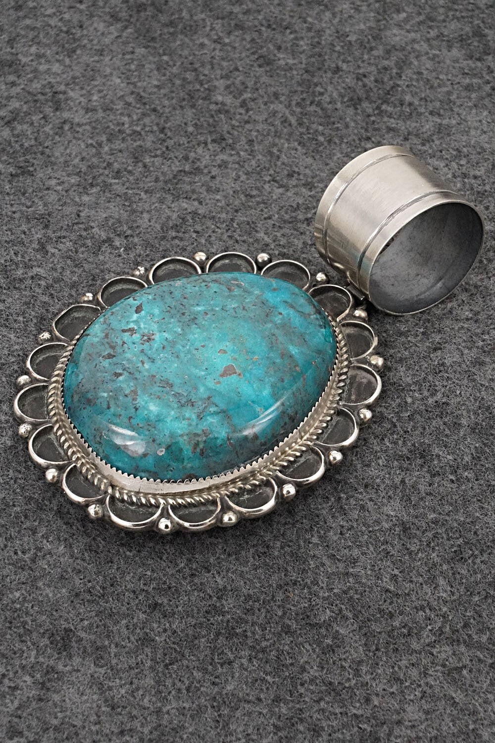 Turquoise & Sterling Silver Pendant - Leslie Nez