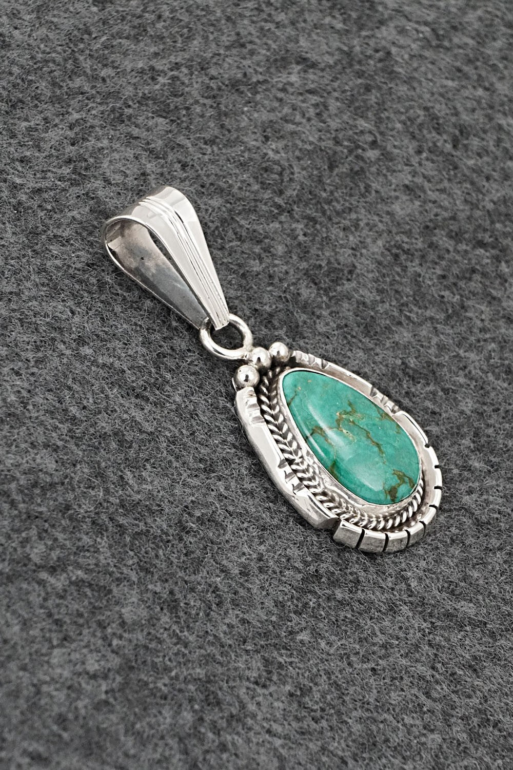 Turquoise & Sterling Silver Pendant - Samuel Yellowhair