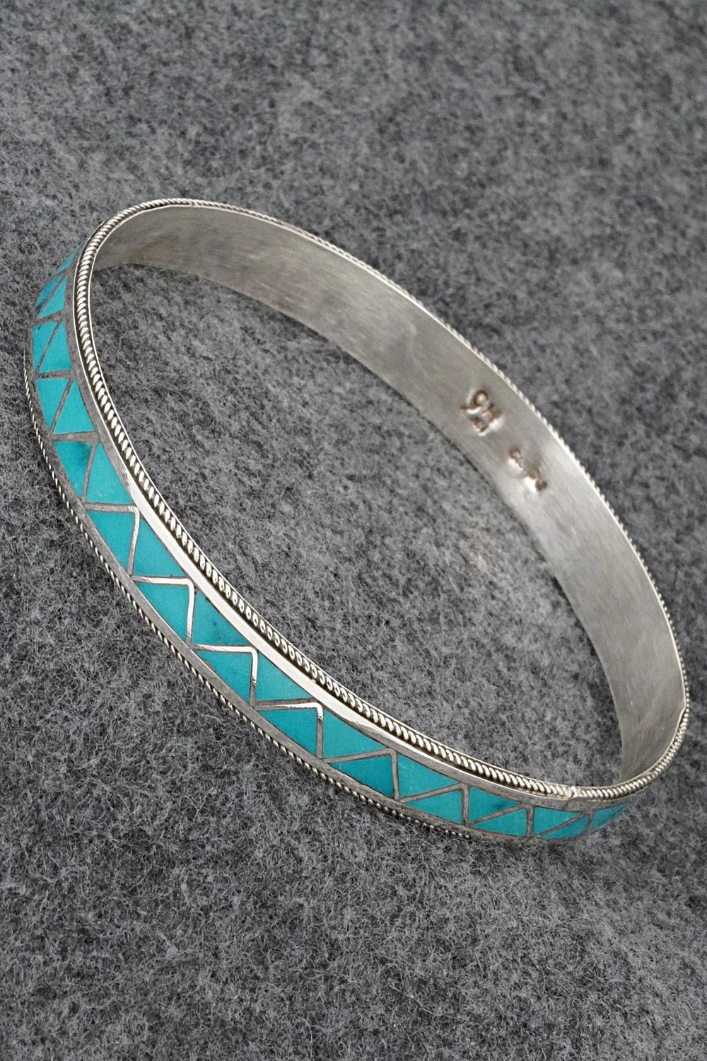 Turquoise & Sterling Silver Bangle Bracelet - Claudine Haloo