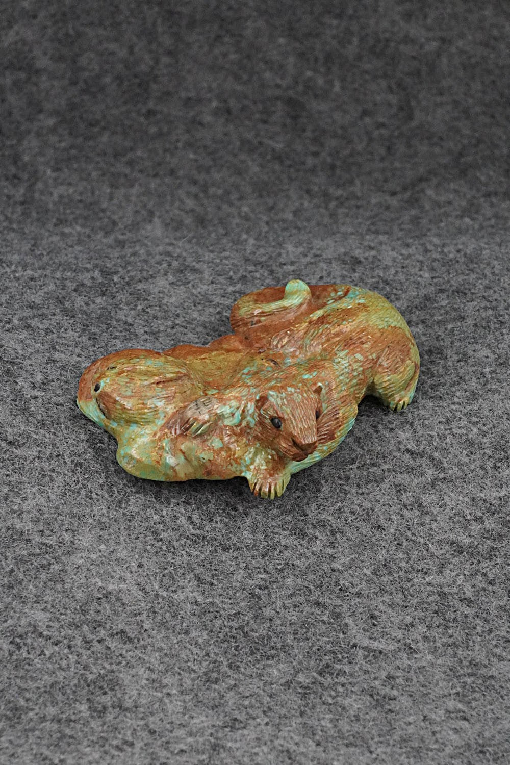 Mountain Lion & Rabbit Zuni Fetish Carving - Lance Cheama