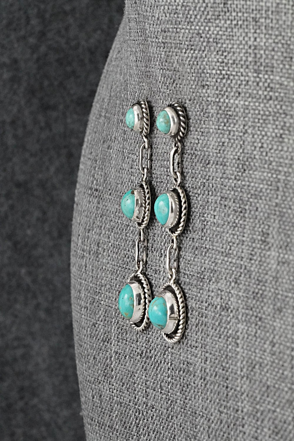 Turquoise & Sterling Silver Earrings - Martin Perry