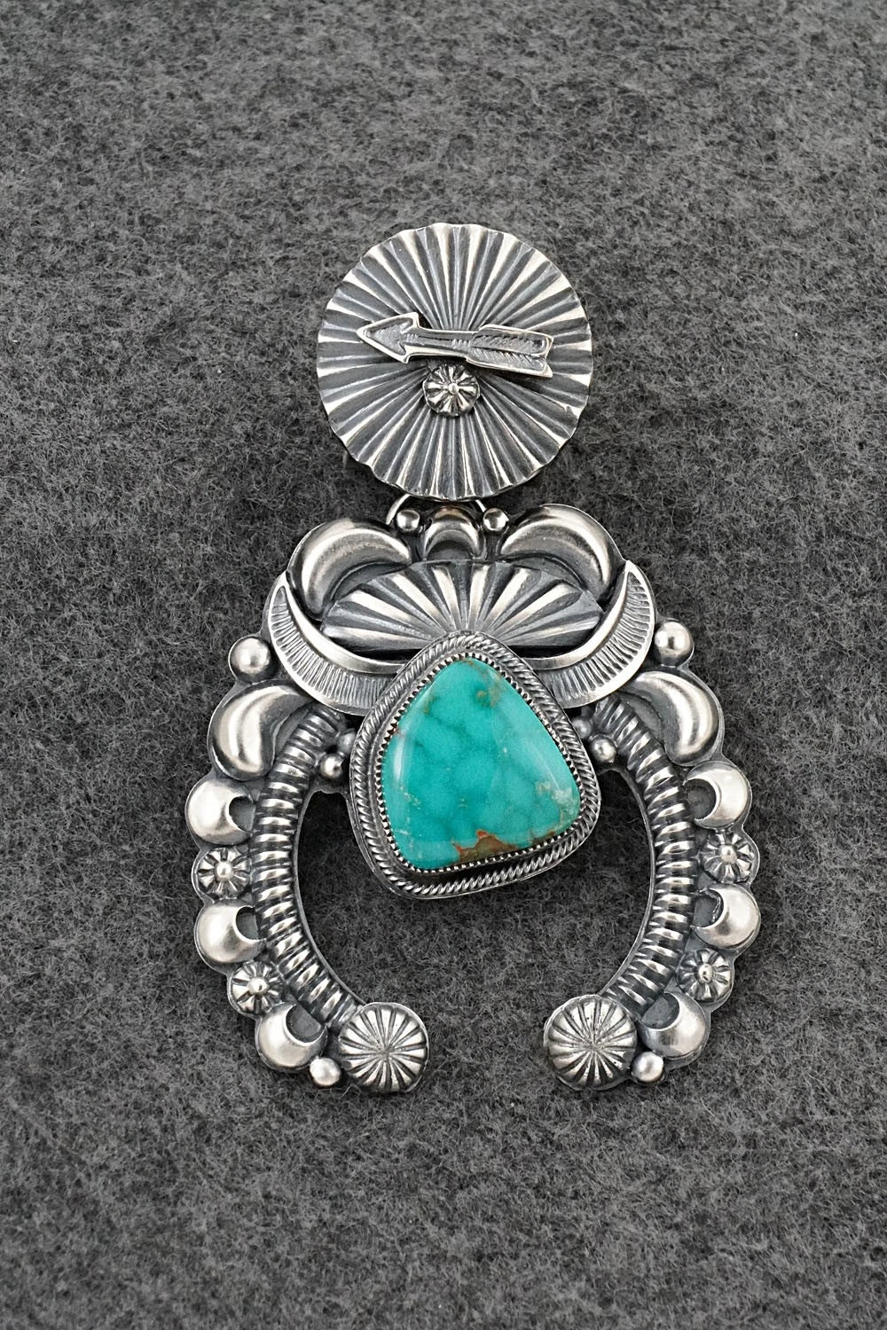 Turquoise & Sterling Silver Pendant - Delbert Gordon