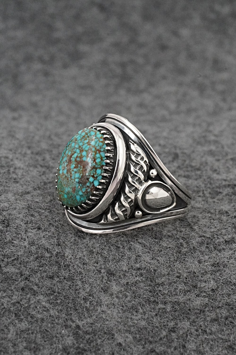 Turquoise & Sterling Silver Ring - Derrick Gordon - Size 11